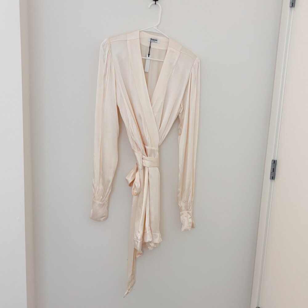 NWT Rumored Ivory Wrap Long Sleeved Mini Dress Medium